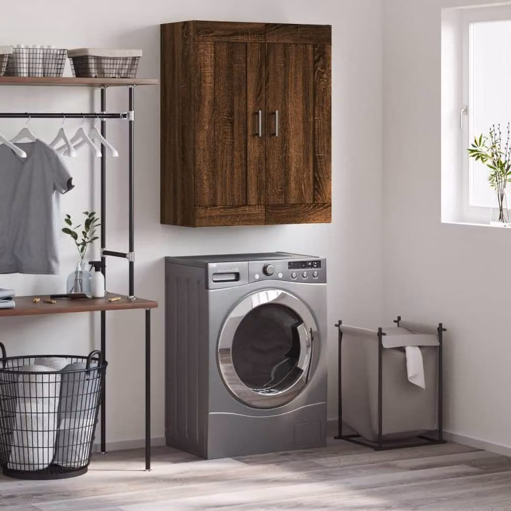 Berkfield Home Wall Mounted Cabinet in Brown Oak, W/D/H: 69.5 x 34 x 90 cm – 2