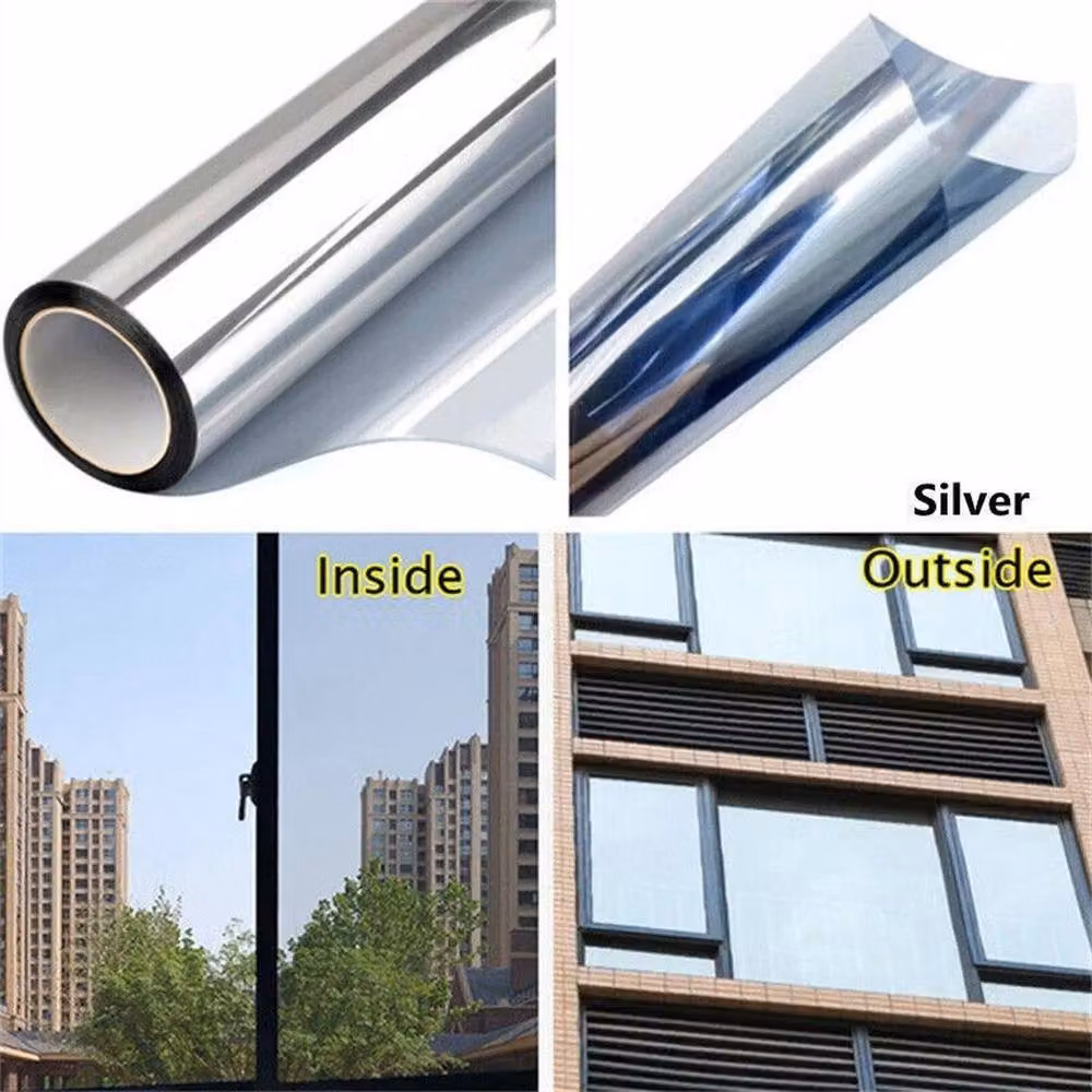 NESTLUNE Silver One Way Mirror Reflective Window Privacy Film – 2