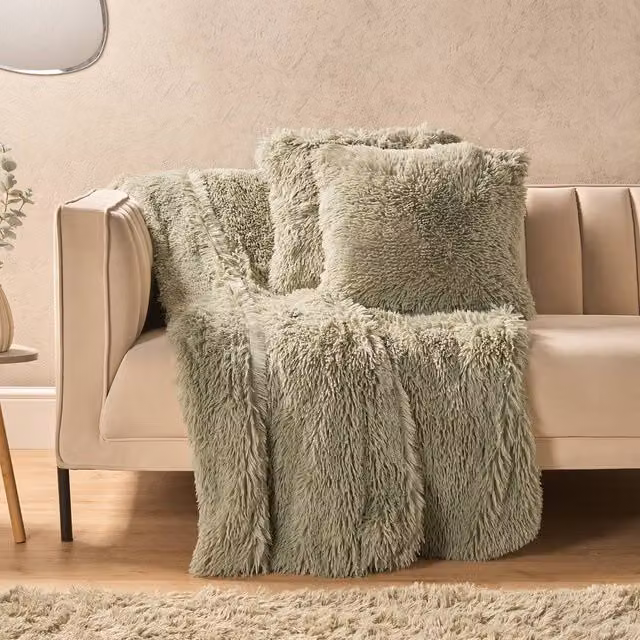 OHS Fluffy Green Fleece Microfibre Throw Blanket – 1