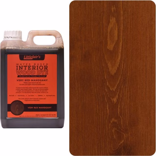 Littlefair's Indoor Wood Stain in Very Red Mahogany, 25 l