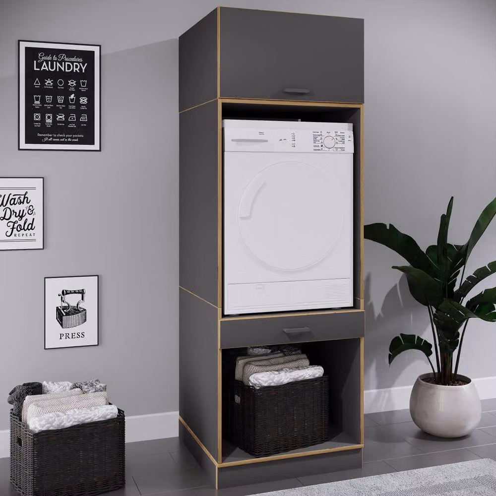 VCM Rislo OPXXL Dark Grey Matt Washing Machine Cabinet – 3