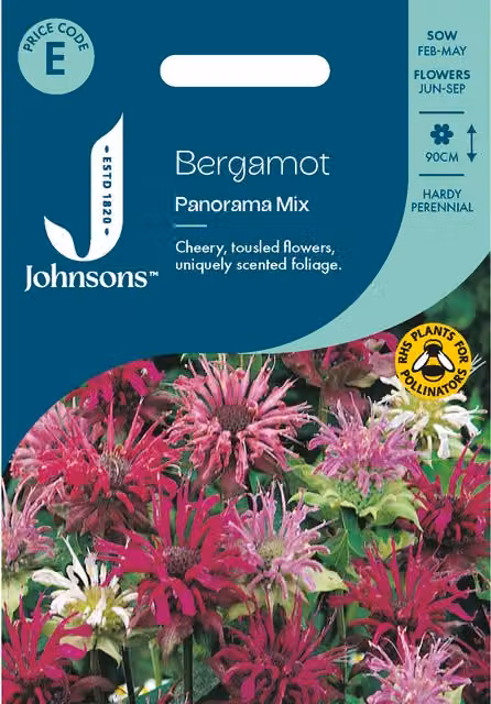 Johnsons Seeds Bergamot Panorama Mix Multicolour Flower Seeds