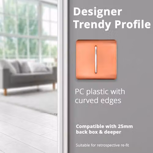 Trendi 1 Gang 3 Way Intermediate 10 Amp Rocker Light Switch in Copper – 3