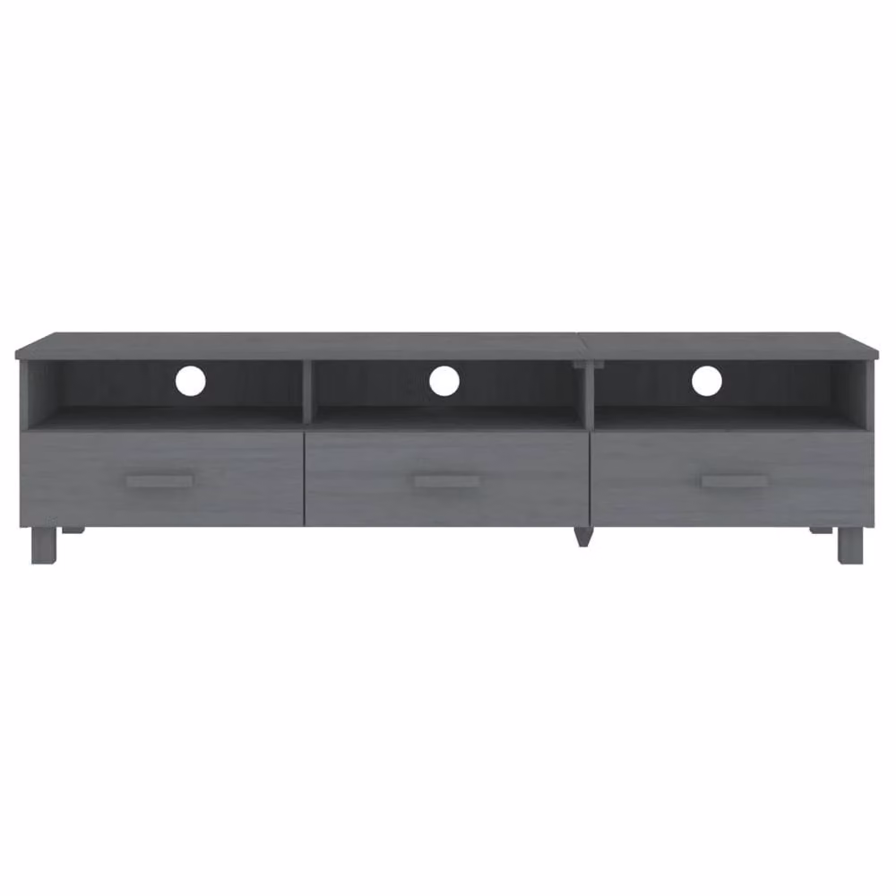 Berkfield Home HAMAR TV Cabinet in Dark Grey Solid Pine Wood, W/D/H: 158 x 40 x 40 cm – 3