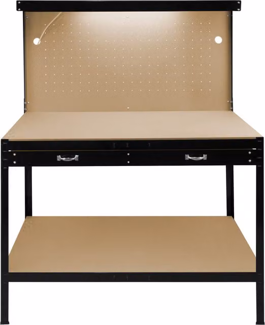 Monster Racking Workbench with Pegboard in Black, W: 120 cm, D: 60 cm, H: 200 cm