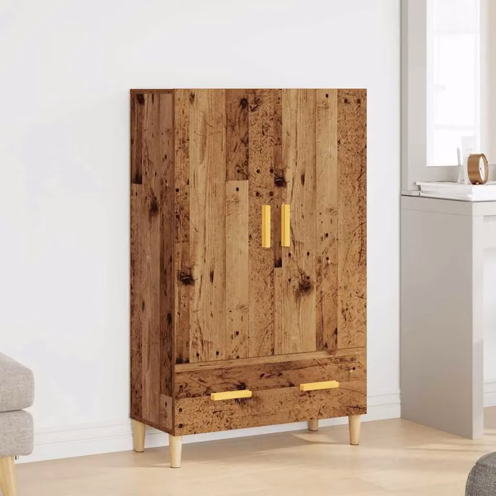 Berkfield Home Old Wood Highboard in Brown, W/D/H: 70 x 31 x 115 cm – 2