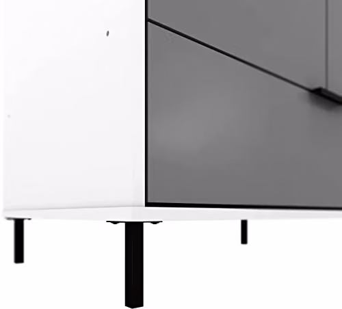 Seconique Madrid 2 Door 1 Drawer Mirrored Wardrobe in Grey and White Gloss – 3
