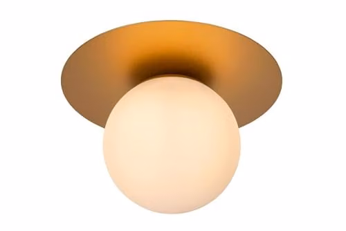Lucide Tricia Dimmable Flush Ceiling Light in Gold/Brass, Diameter: 25 cm