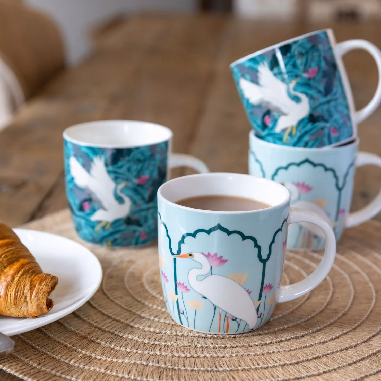 KitchenCraft Set of 4 Green Stoneware Coffee Mugs, 425ml each – 4