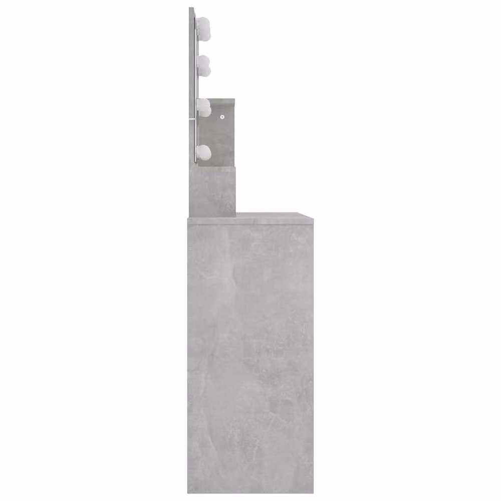 Berkfield Home White and Concrete Grey Dressing Table with Hollywood LED Mirror, W: 86.5 cm, D: 35 cm, H: 136 cm – 3