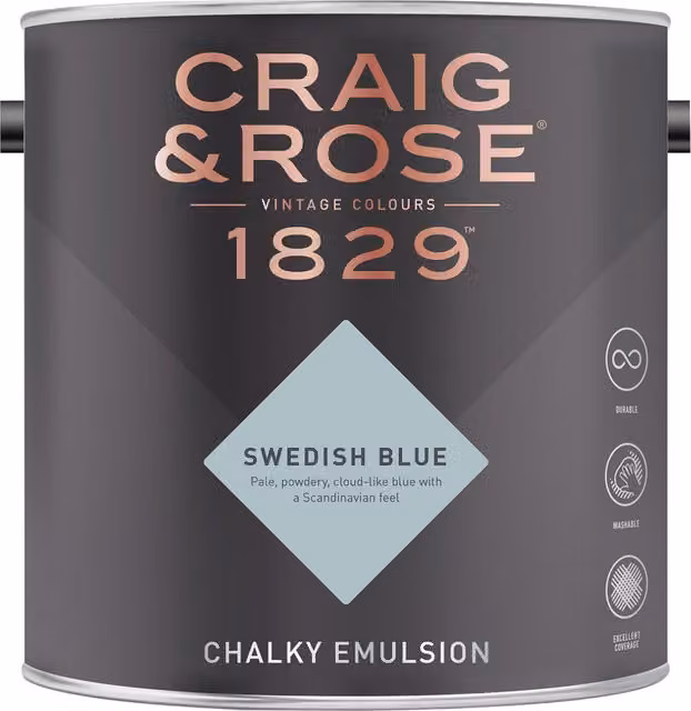 Craig and Rose Swedish Blue Chalky Matt Water Based Emulsion