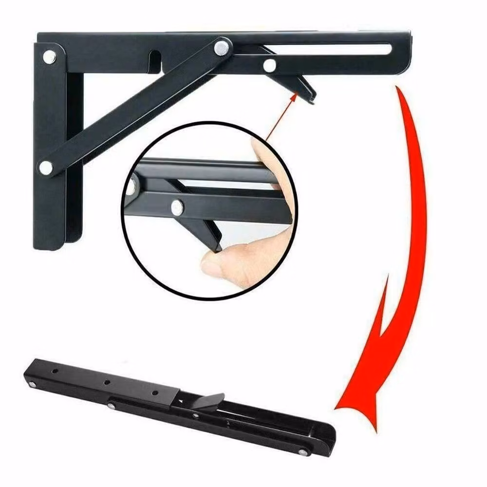 KORVIXA 6x Folding Table Extension Brackets for Campervan Walls, Black, W: 1000 cm, D: 52 cm – 3