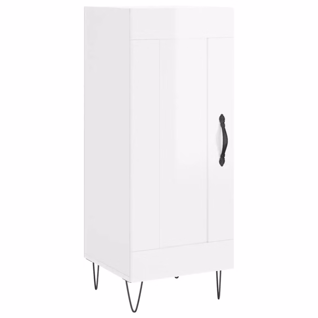 Berkfield Home Modern High Gloss White Sideboard, W/D/H: 34.5 x 34.5 x 90 cm – 2