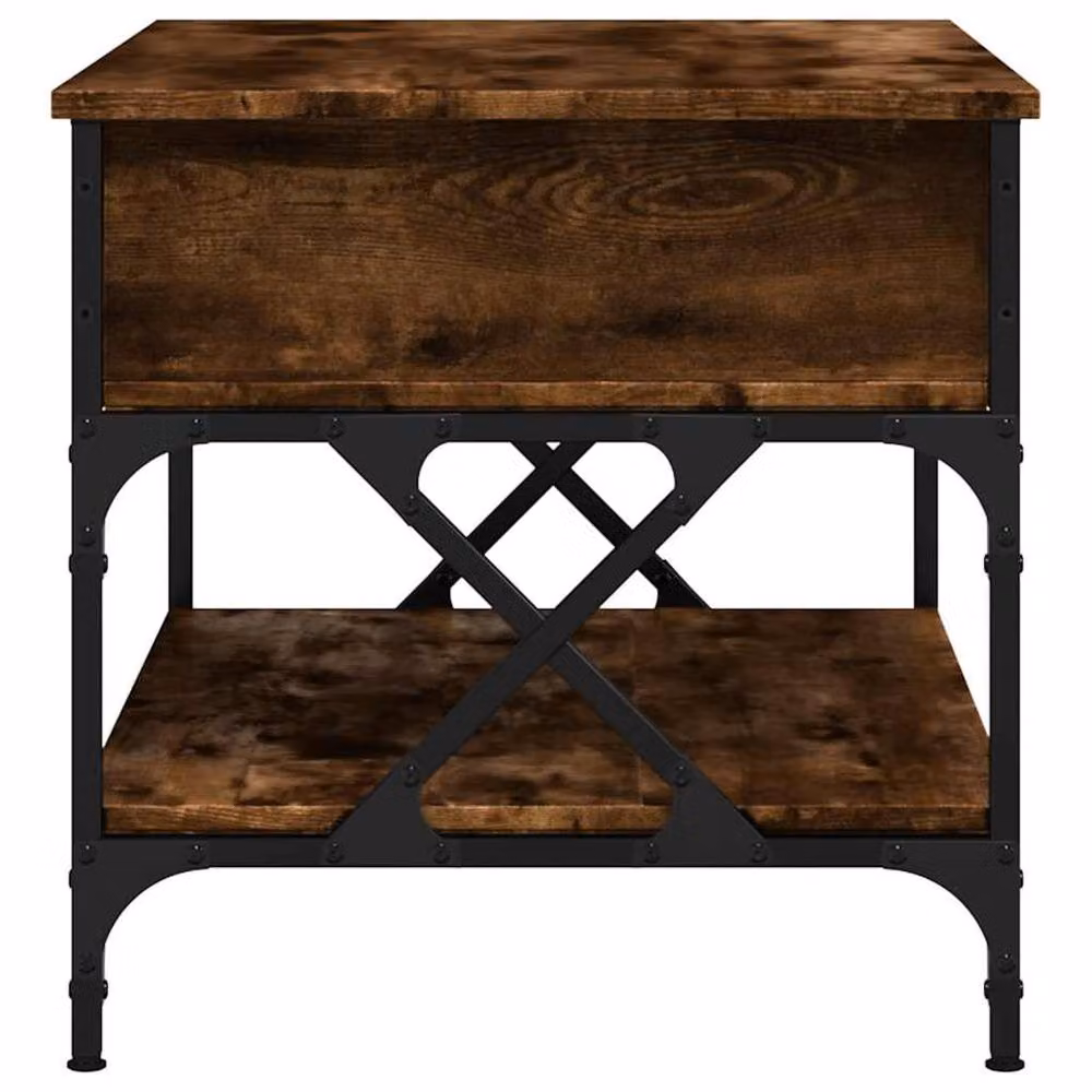 Berkfield Home Comfortable Coffee Table in Smoked Oak Brown, W/D/H: 70 x 50 x 50 cm – 4