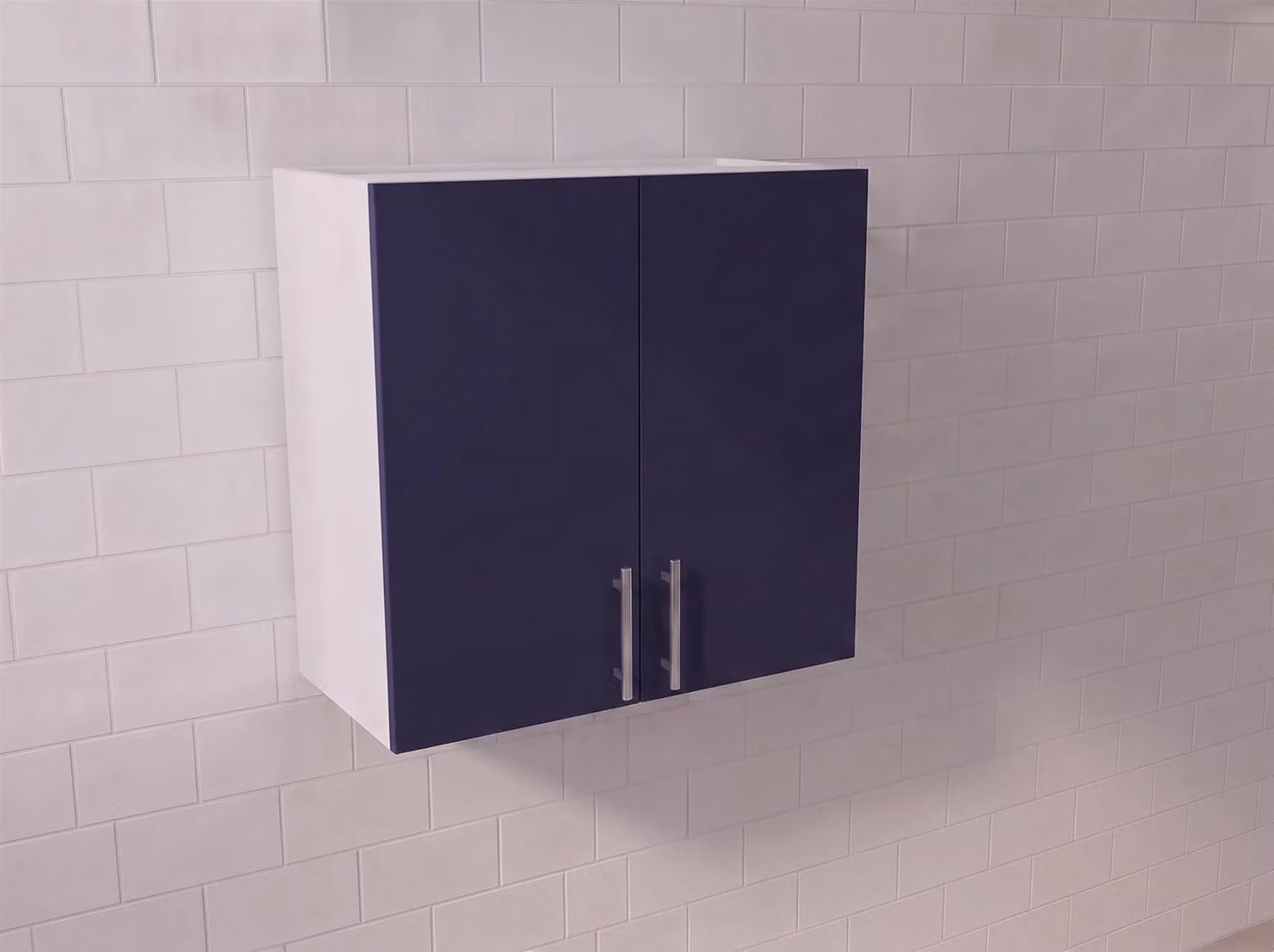 Cheap Furniture Warehouse Indigo Matt Blue Kitchen Wall Unit with Hinged Doors, W/H: 90.0 x 32.8 cm