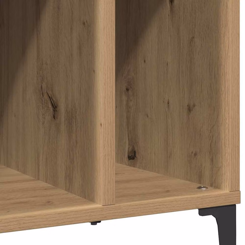 Berkfield Home Artisan Oak Record Cabinet in Brown, W/D/H: 100 x 38 x 48 cm – 3