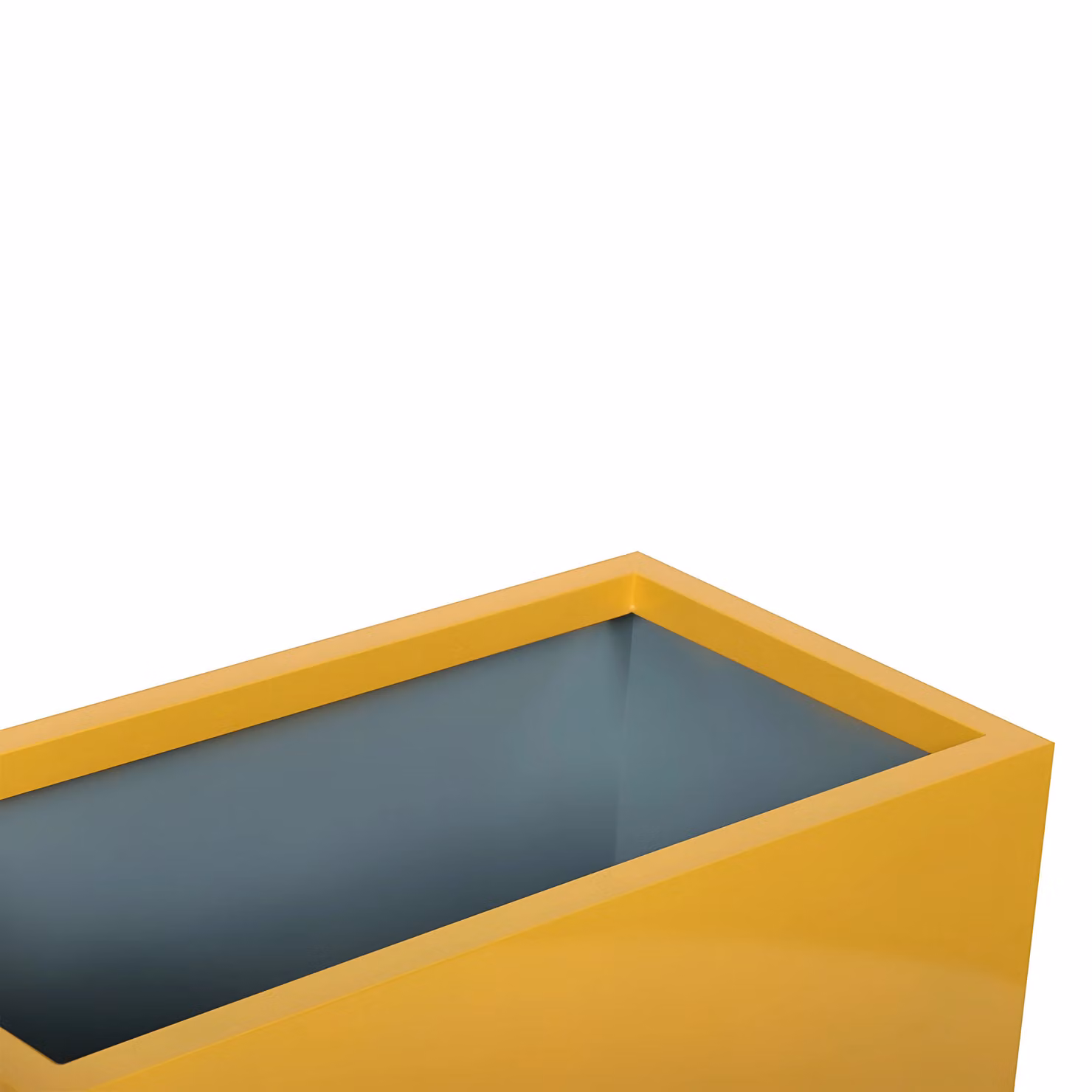 Primrose Galvanised Steel Trough Patio Planter in Yellow, W: 64 cm, H: 32 cm, D: 32 cm – 2