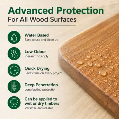 Rustins Advanced Water Based Wood Preserver, Transparent, 5 l – 3