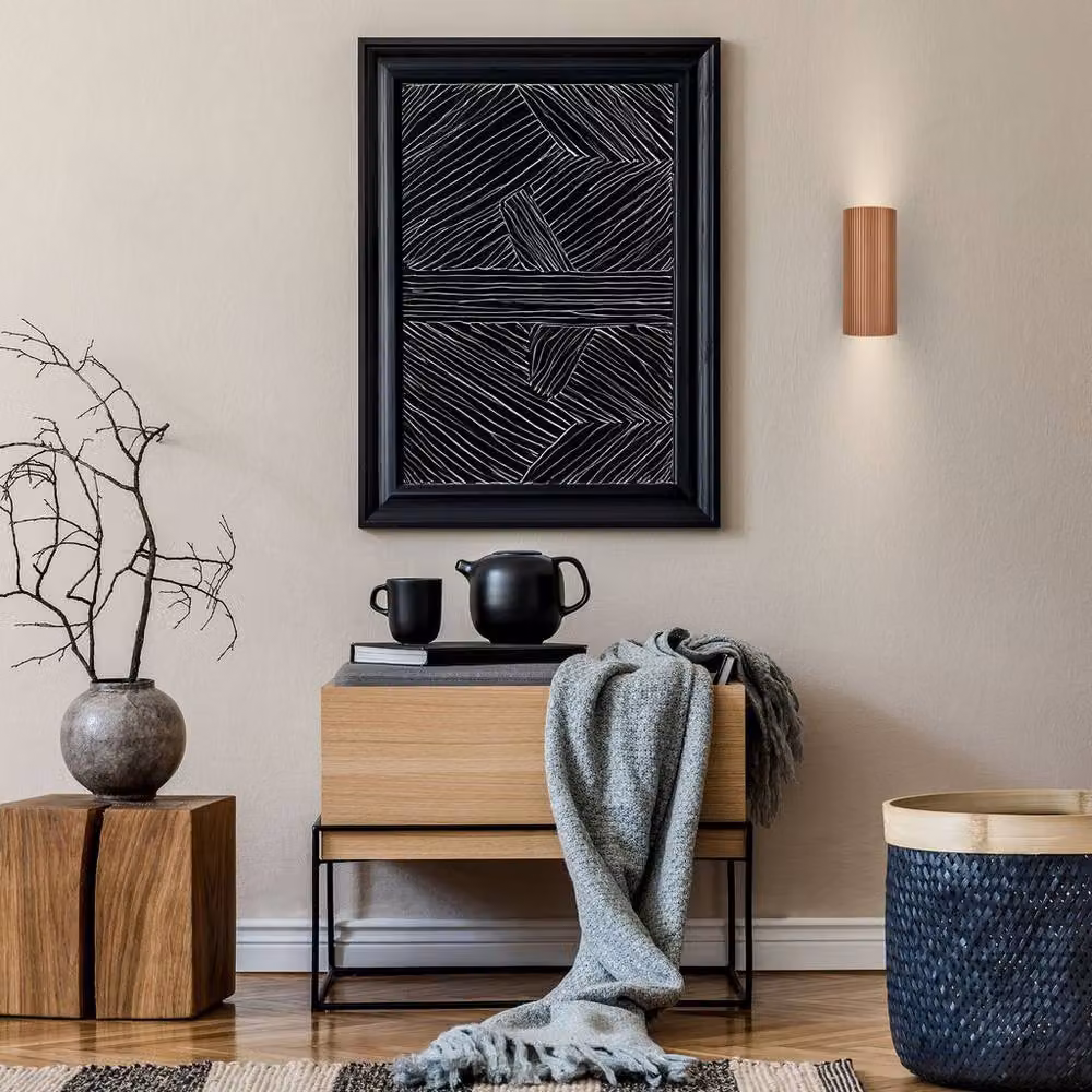 Briloner Coffee GU10 Up & Down Ribbed Wall Light in Bronze – 6
