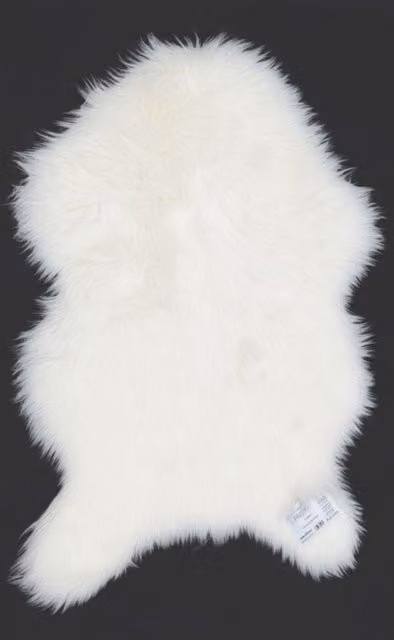 Kampala Hill White Faux Fur Rug with Non-Slip Backing