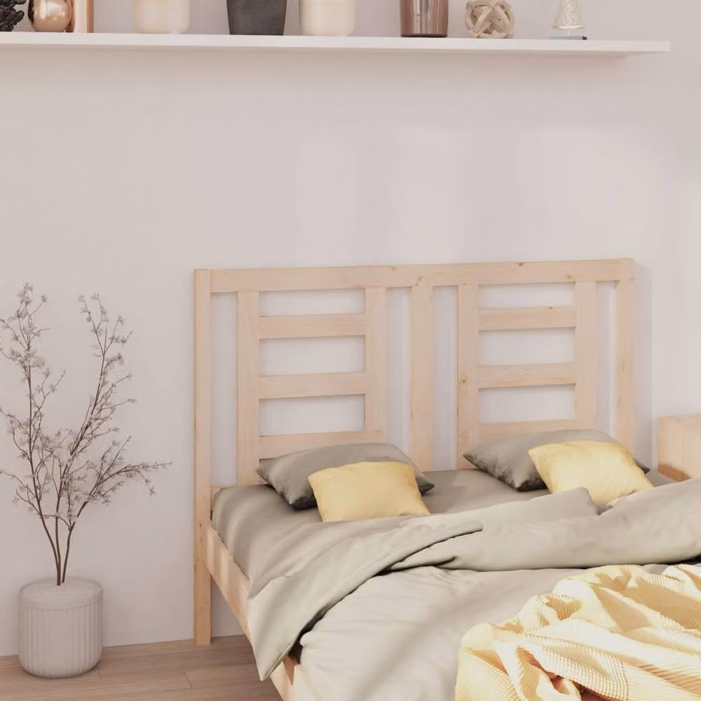 Berkfield Home Rustic Solid Wood Pine Bed Headboard in Natural, W: 146 cm, D: 4 cm, H: 100 cm – 2