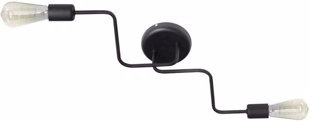 Netlighting Tube Multi Arm Semi Flush Ceiling Light in Black, Diameter: 54 cm
