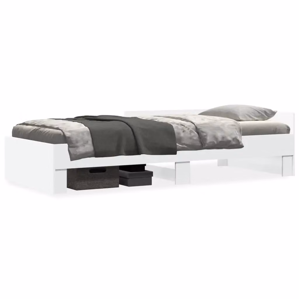 Berkfield Home Small Single Bed Frame in White, Engineered Wood, W/D/H: 75 x 190 cm – 2