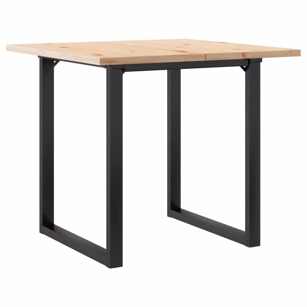 Berkfield Home O-Frame Square Dining Table in Brown Solid Pine and Steel, W: 80 cm, D: 80 cm, H: 75.5 cm – 2