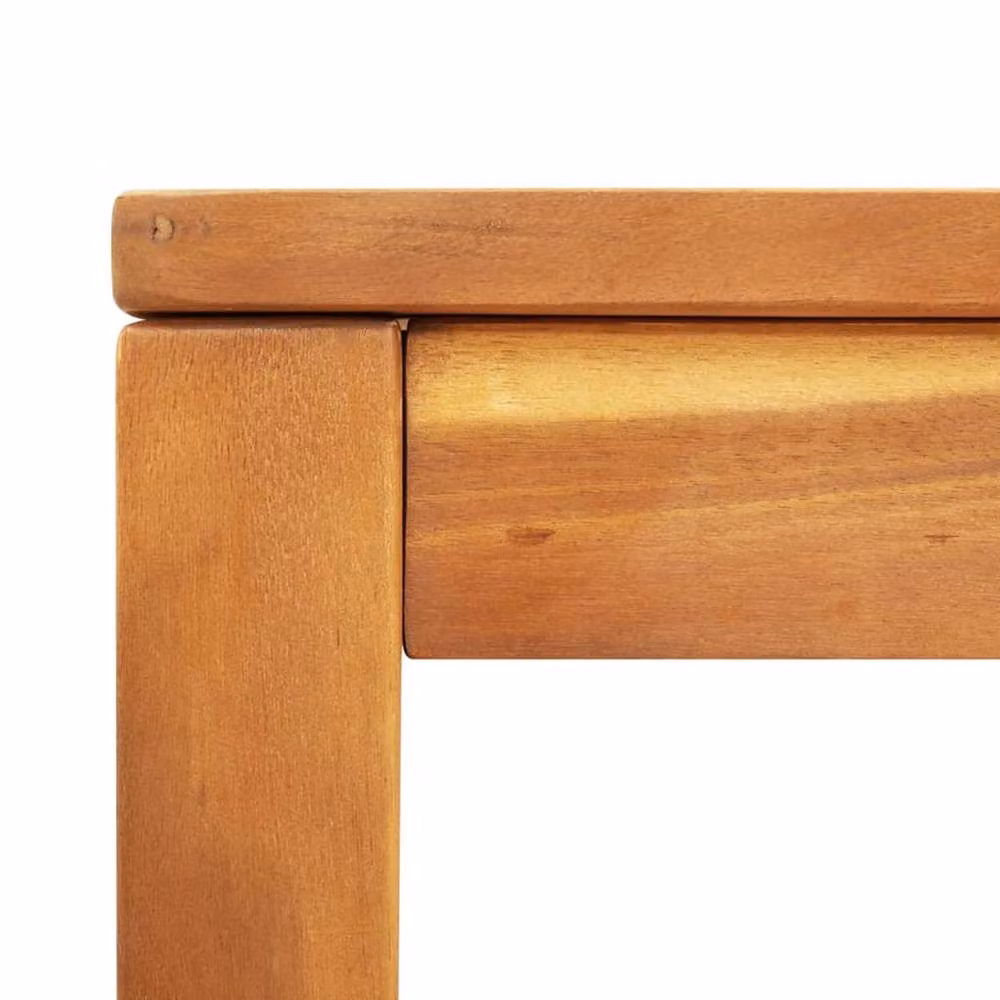 Berkfield Home Rustic Acacia Wood Garden Dining Table, Brown, W/D/H: 110 x 110 x 75 cm – 3