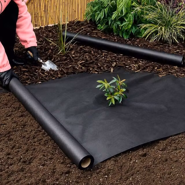 Marco Paul Heavy Duty Black Weed Control Fabric for Ornamental and Vegetable Gardens, W: 1 m, L: 20 m