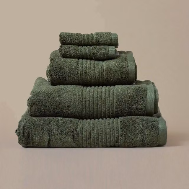 Misona Ultra Soft Bamboo and Cotton Terry Bath Sheet in Green/Beige – 1
