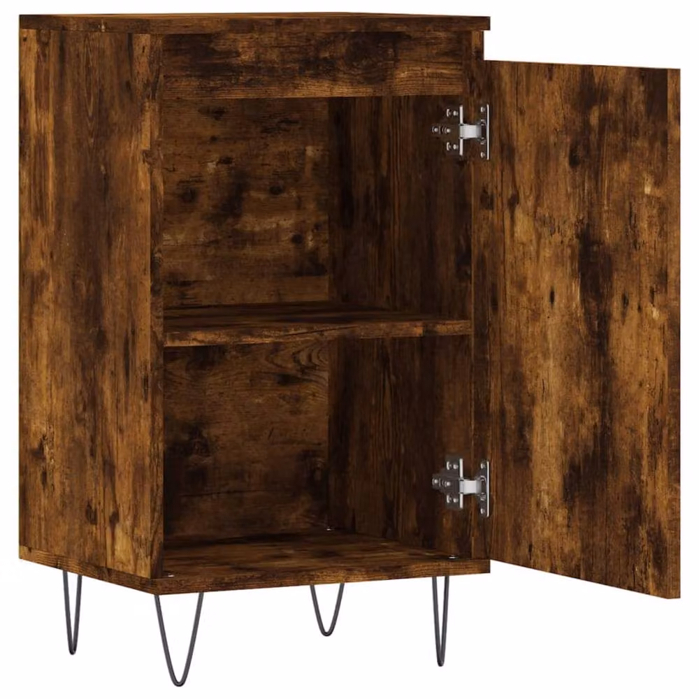 Berkfield Home Industrial Sideboard in Smoked Oak and Brown, W/D/H: 40 x 35 x 70 cm – 5