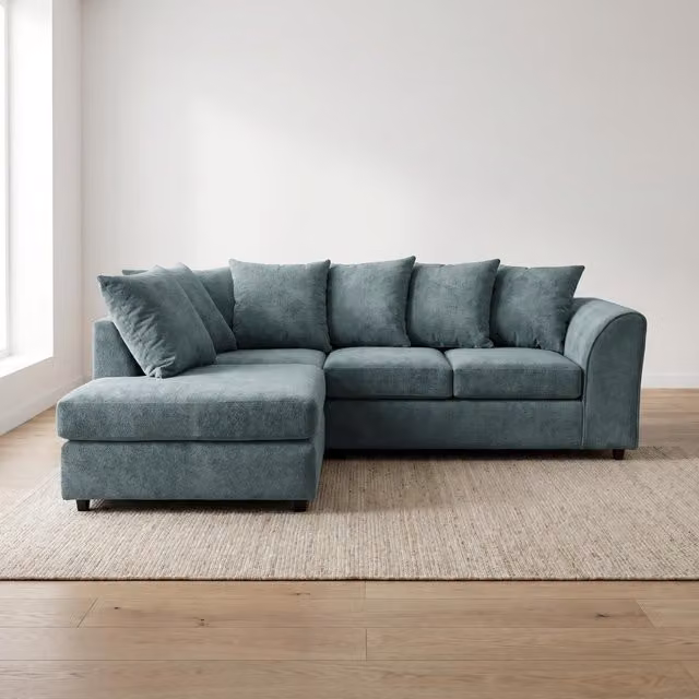 Abakus Direct Harriet Boucle Fabric Left Facing Corner Sofa in Grey