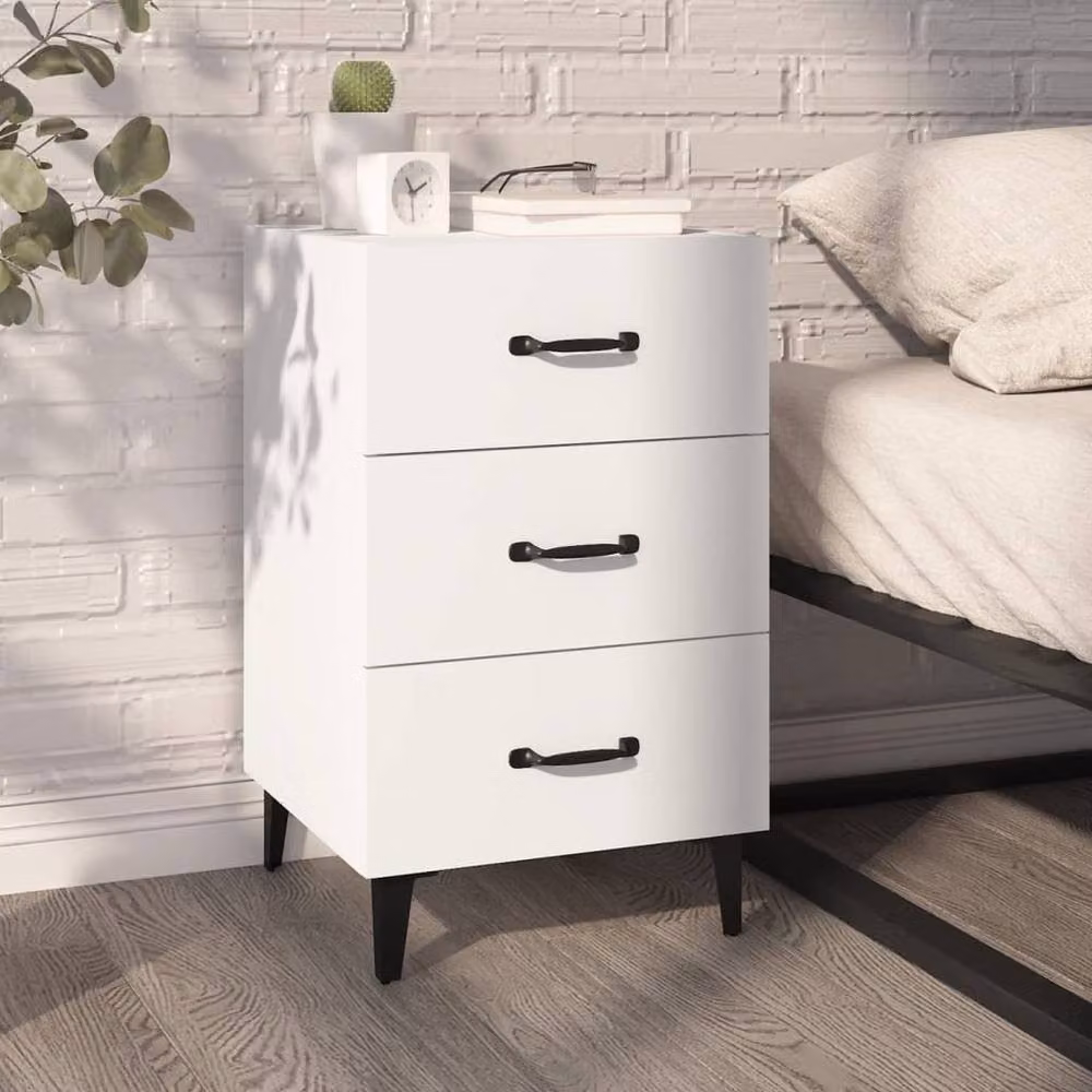 Berkfield Home Elegant White Bedside Cabinet, W/D/H: 40 x 40 x 66 cm – 2
