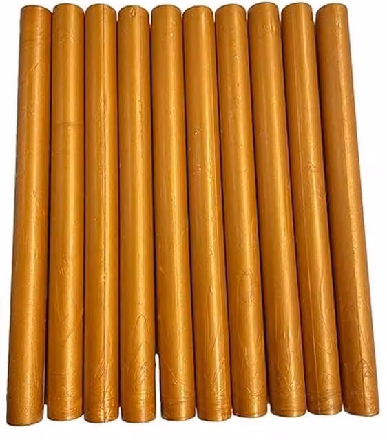 Syntego Pack of 10 Orange and Gold Shimmer Wax Sticks