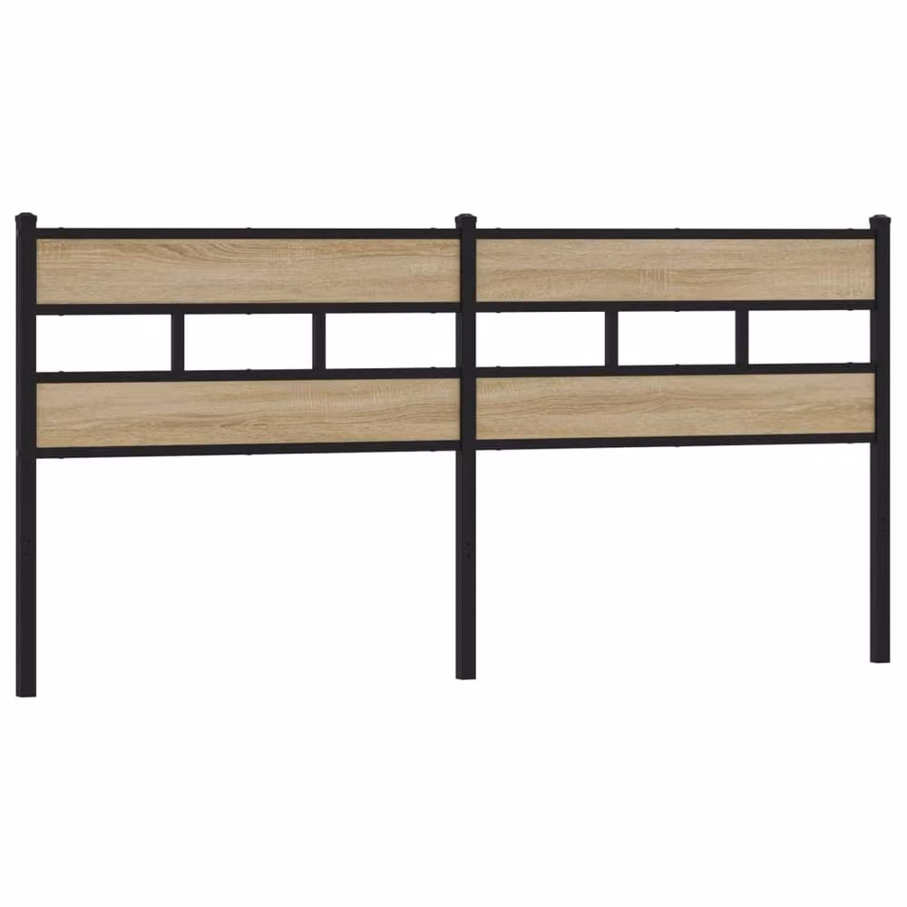 Berkfield Home Sonoma Oak Headboard in Brown with Iron and Engineered Wood, Width: 180 cm – 2