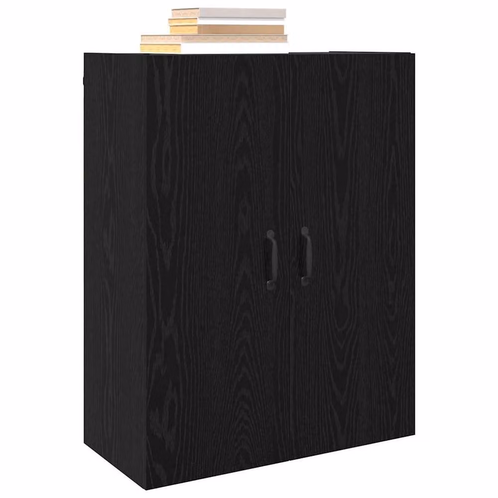 Berkfield Home Black Oak Hanging Cabinet with Hinged Doors and Internal Shelves, W/D/H: 69.5 x 34 x 90 cm – 3