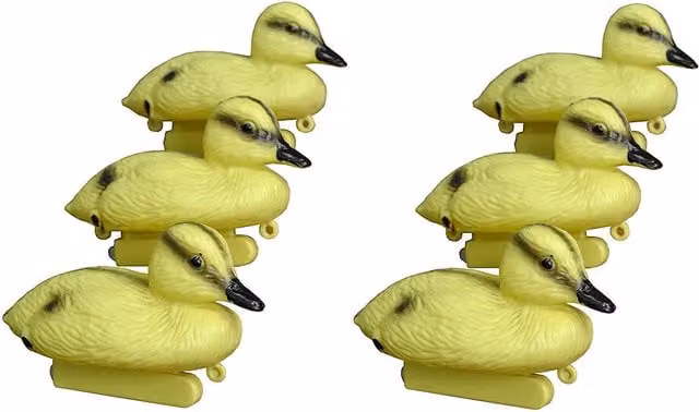Set of 6 Yellow Plastic Floating Duckling Pond Decorations