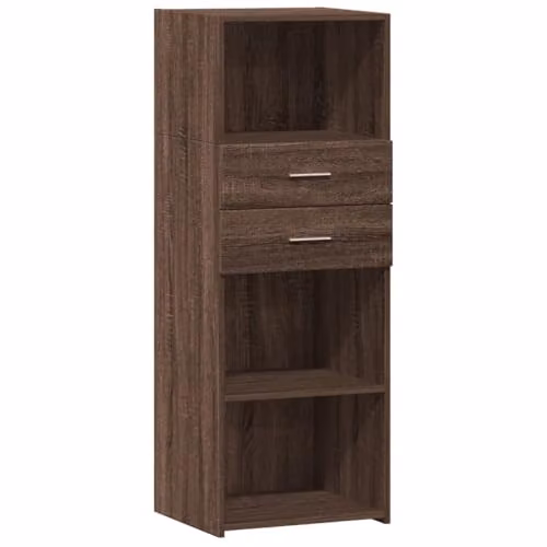 vidaXL Highboard in Brown Oak, W/D/H: 45 x 42.5 x 124 cm