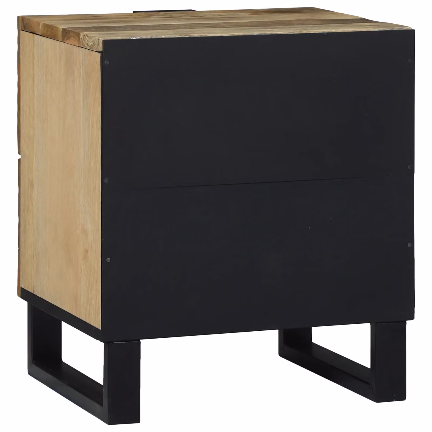 Berkfield Home Bedside Cabinet in Beige, Solid Mango Wood and Engineered Wood, W/D/H: 40 x 33.5 x 46 cm – 5