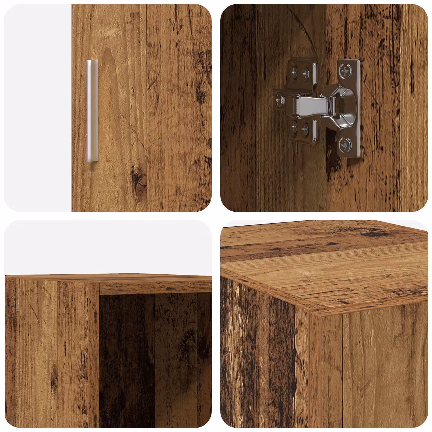 Berkfield Home Rustic Wall Cabinet in Brown, W/D/H: 30 x 40 x 42.5 cm – 6