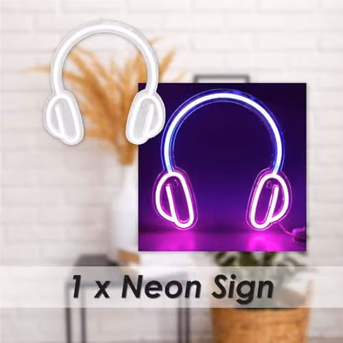VFM e-Store Headphone Mancave Neon Light, USB Powered, Multicolour, W/D/H: 28 x 28 x 28 cm – 4