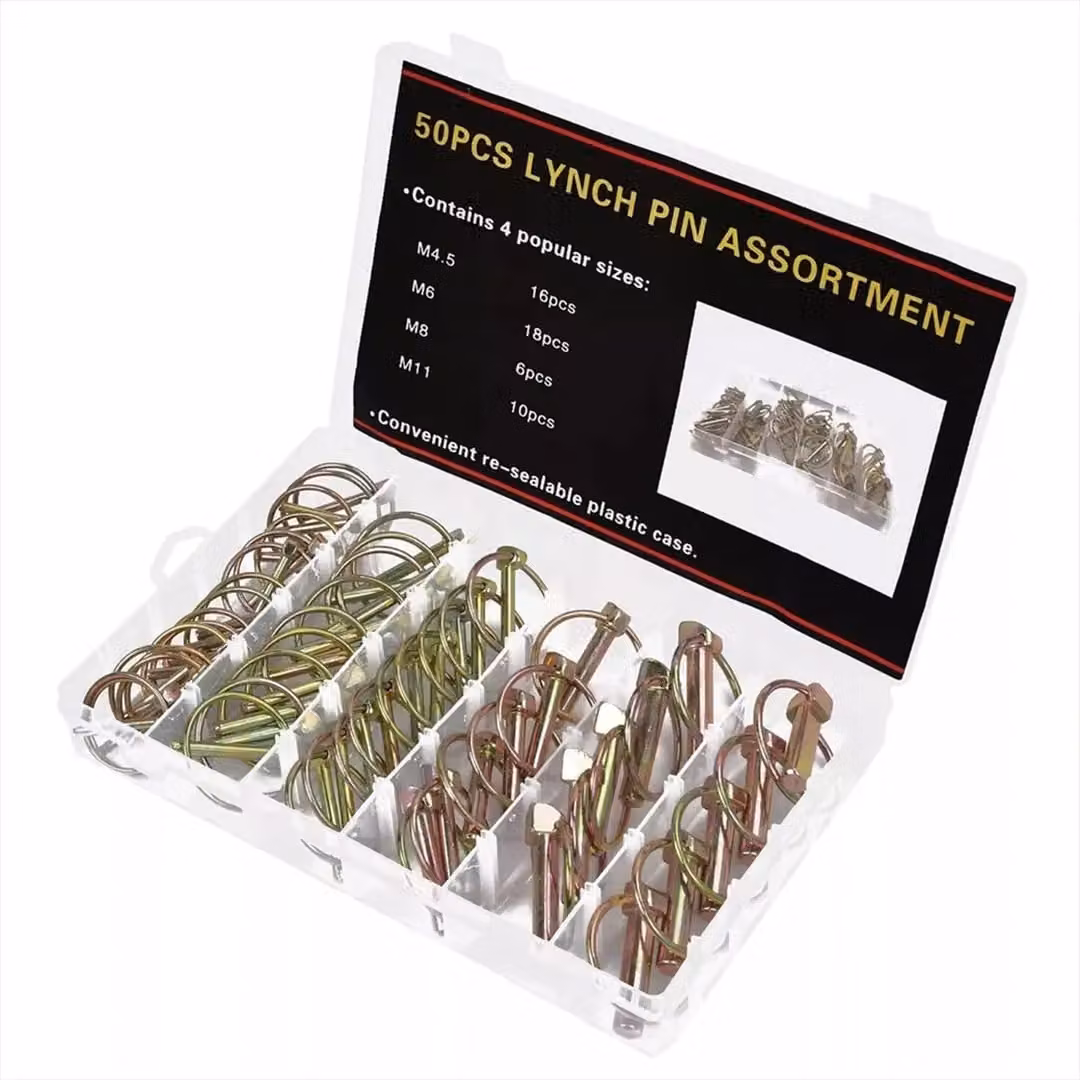 SPETLEK 50-Piece Gold Galvanised Steel Lynch Pin Set – 3