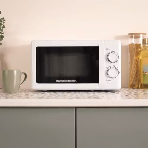 Hamilton Beach 20L Solo Manual Microwave in White with Stainless Steel Cavity and 700W Power – 2