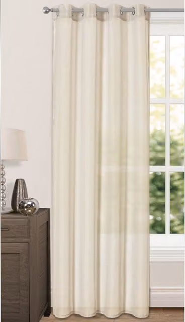 Velosso Modern Plain Transparent Fabric Panel in Beige and Yellow with Eyelets