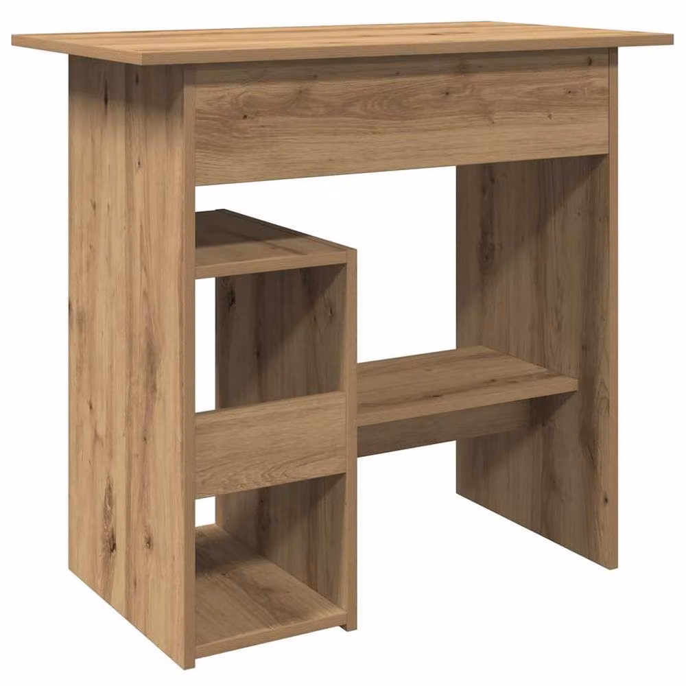 Berkfield Home Elegant Artisan Oak Writing Desk in Brown, W/D/H: 80 x 45 x 74 cm – 6
