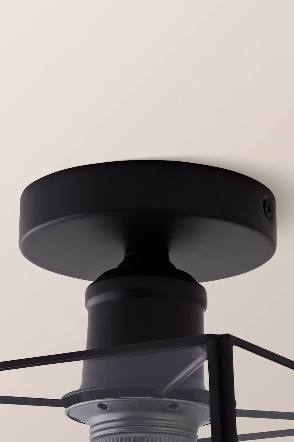 ValueLights Susie Glass Lantern Flush Ceiling Light Fitting in Black and Brass – 3