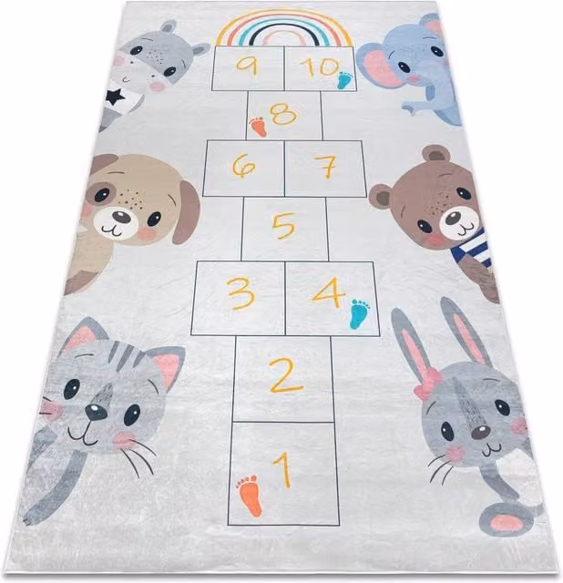 RugsX Bambino Kids Motif Rug in Grey, W: 200 cm, L: 290 cm