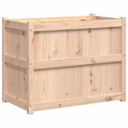 vidaXL Brown Solid Wood Pine Garden Planter Tub W: 90 cm, D: 50 cm, H: 70 cm
