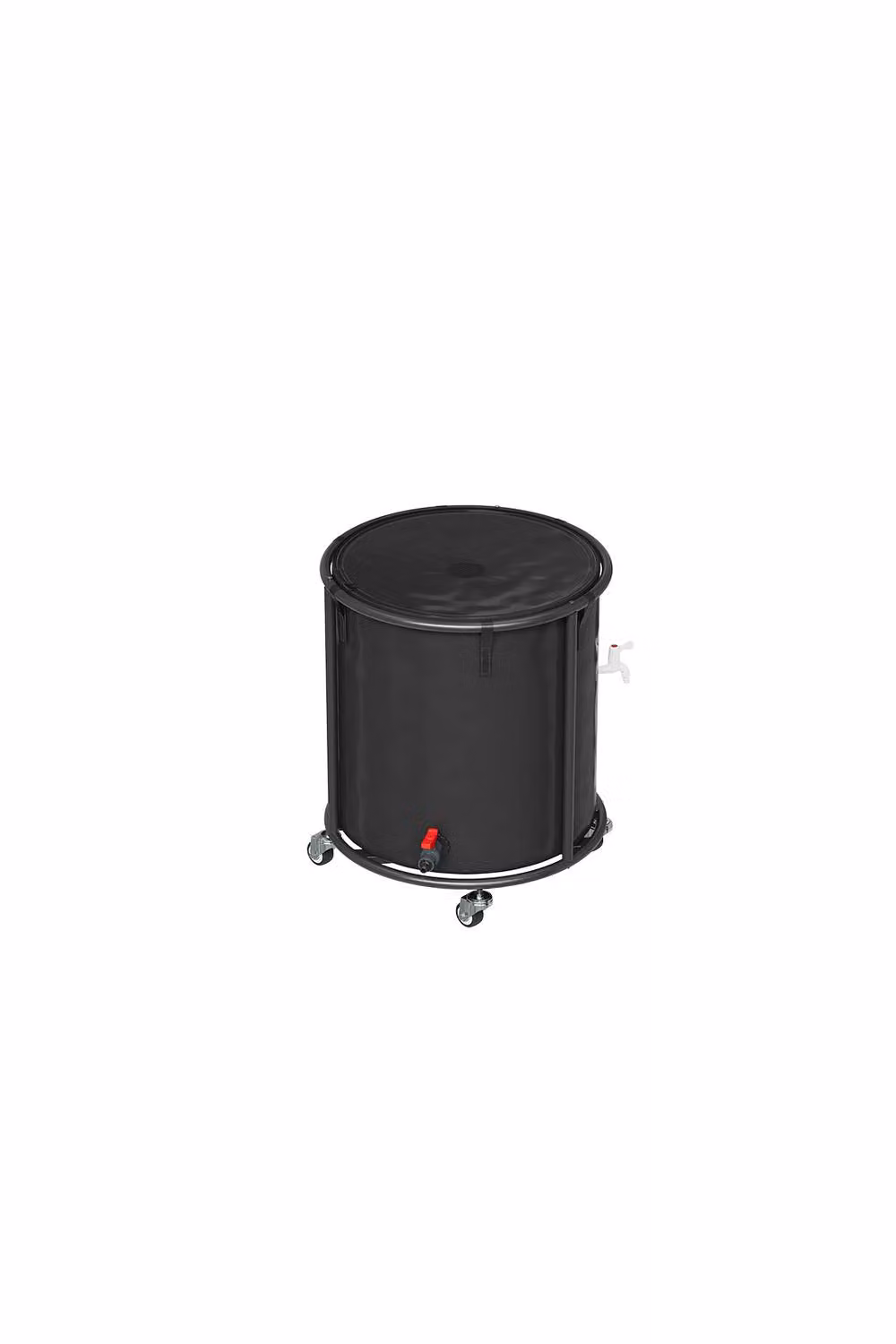 Living and Home 190L Portable Rain Barrel with Castors and Filter, Black – 2